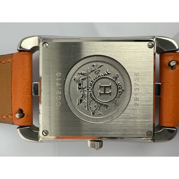 HERMES Cape Cod Orange Leather Band Watch CC2.710 - Picture 3 of 7
